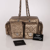 Chanel 2006 Distressed Calfskin Cambon Multipocket Reporter Bag