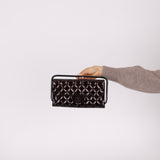 Ultra-Rare Runway Chanel 2014 Chocolate Patent Metal Handle Clutch