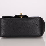 Rare Chanel 2008 Caviar Mini Square Flap 24K GP