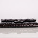 Ultra-Rare Runway Chanel 2014 Chocolate Patent Metal Handle Clutch
