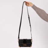 Fendi Zucca Calfskin Leather & Patent Trunk Mini Baguette