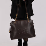 Chanel 1994 Chocolate Caviar Timeless Zip Tote 24k GP