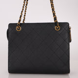 Vintage Chanel 1997 24K GP Caviar Chain Zip Mini Tote