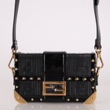 Fendi Zucca Calfskin Leather & Patent Trunk Mini Baguette