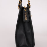 Vintage Chanel 1997 24K GP Caviar Chain Zip Mini Tote