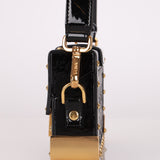 Fendi Zucca Calfskin Leather & Patent Trunk Mini Baguette