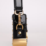 Fendi Zucca Calfskin Leather & Patent Trunk Mini Baguette