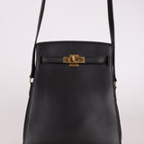 Discontinued Hermès 1988 Noir Box Kelly Sport 20 PM GHW
