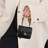 Chanel Lambskin Micro Flap w Chain