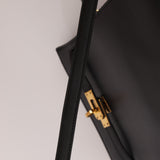 Discontinued Hermès 1988 Noir Box Kelly Sport 20 PM GHW