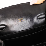 Discontinued Hermès 1988 Noir Box Kelly Sport 20 PM GHW