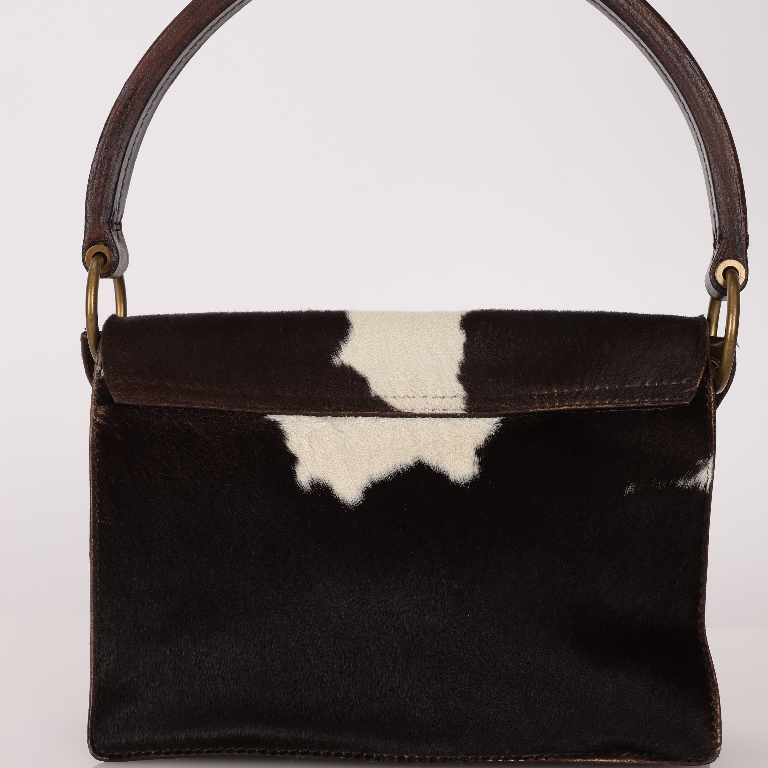 Miu Miu Ponyhair Cow Print Buckle Shoulder Bag