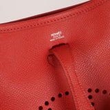 Rare Hermès 2005 Rouge Casaque Epsom Evelyne Short Strap TPM PHW