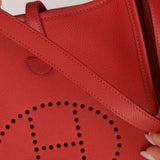 Rare Hermès 2005 Rouge Casaque Epsom Evelyne Short Strap TPM PHW