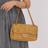Chanel 2011 Raffia Tweed Single Flap Bag