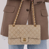 Rare Chanel 1994 Linen Medium Classic Flap