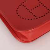 Rare Hermès 2005 Rouge Casaque Epsom Evelyne Short Strap TPM PHW