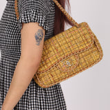 Chanel 2011 Raffia Tweed Single Flap Bag
