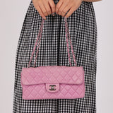 Chanel 2011 Pink Lambskin East West Flap Bag
