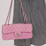 Chanel 2011 Pink Lambskin East West Flap Bag