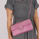 Chanel 2011 Pink Lambskin East West Flap Bag