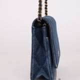 Chanel 2022 Denim Shadow Quilted Wallet on Chain