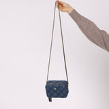 Chanel 2022 Denim Shadow Quilted Mini Camera Bag