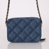 Chanel 2022 Denim Shadow Quilted Mini Camera Bag