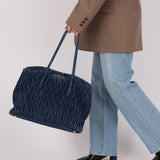 Miu Miu Denim Matelasse Shoulder Bag