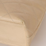 Chanel 2000 Cream Caviar Wood Acrylic Tote
