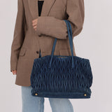 Miu Miu Denim Matelasse Shoulder Bag