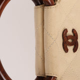 Chanel 2000 Cream Caviar Wood Acrylic Tote
