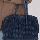 Miu Miu Denim Matelasse Shoulder Bag