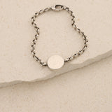 Gucci Sterling Silver Logo Round Plate Bracelet