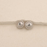 Chanel Silver CC Button Clip-On Earrings