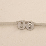 Chanel Silver CC Button Clip-On Earrings