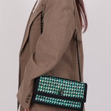 Chanel 2015 Houndstooth Tweed Single Flap