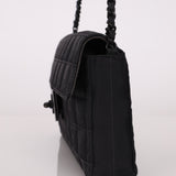 Chanel 2002 Nylon So Black Chocolate Bar East West Flap Bag
