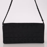 Chanel 2002 Nylon So Black Chocolate Bar East West Flap Bag