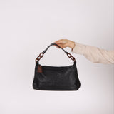 Chanel 2002 Caviar Acrylic Wood Chain Shoulder Bag