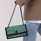 Chanel 2015 Houndstooth Tweed Single Flap