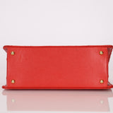 Rare Chanel 1997 Red Caviar Shoulder Kelly Bag 24K GP
