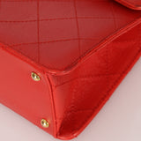 Rare Chanel 1997 Red Caviar Shoulder Kelly Bag 24K GP
