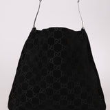 Gucci Suede Monogram Tote w/ Pouch