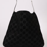 Gucci Suede Monogram Tote w/ Pouch