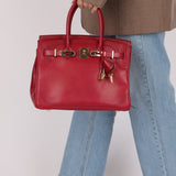 Hermès 2012 Rubis Tadelakt Ghillies Birkin 30 Retourne GHW