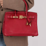 Hermès 2012 Rubis Tadelakt Ghillies Birkin 30 Retourne GHW