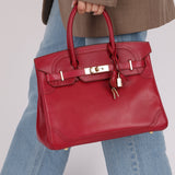 Hermès 2012 Rubis Tadelakt Ghillies Birkin 30 Retourne GHW
