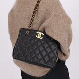 Chanel 1994 Caviar XL Turnlock Tote Bag