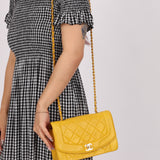 Rare Chanel 1994 Lemon Lambskin Small Diana